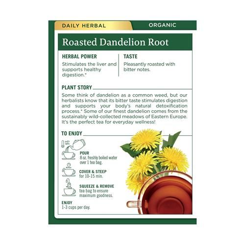 Traditional Medicinals, Té de raíz de diente de león tostado orgánico, 16 unidades