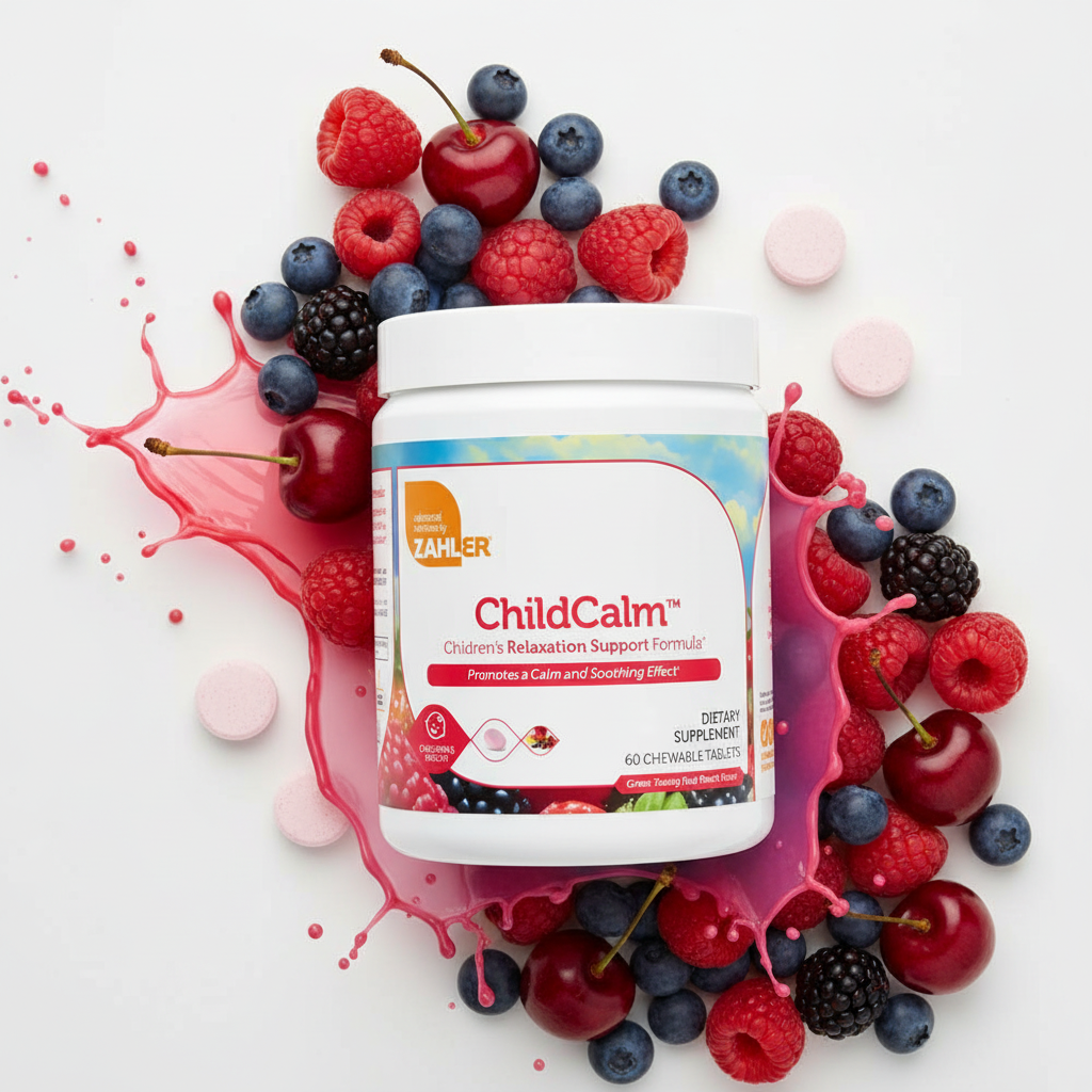 Zahler ChildCalm™ – Fórmula de apoyo a la relajación infantil | Promueve un efecto calmante y relajante | 60 tabletas masticables